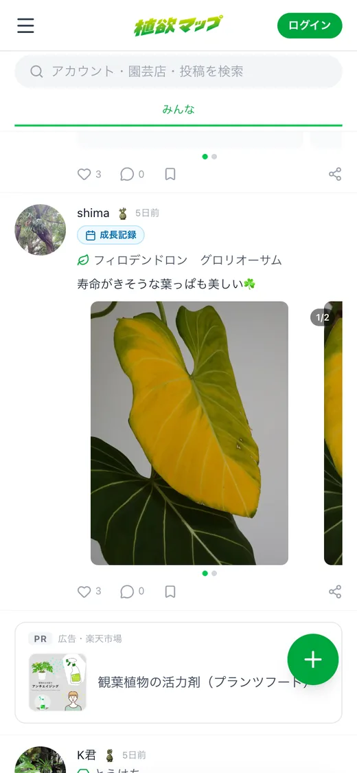 タイムライン画面